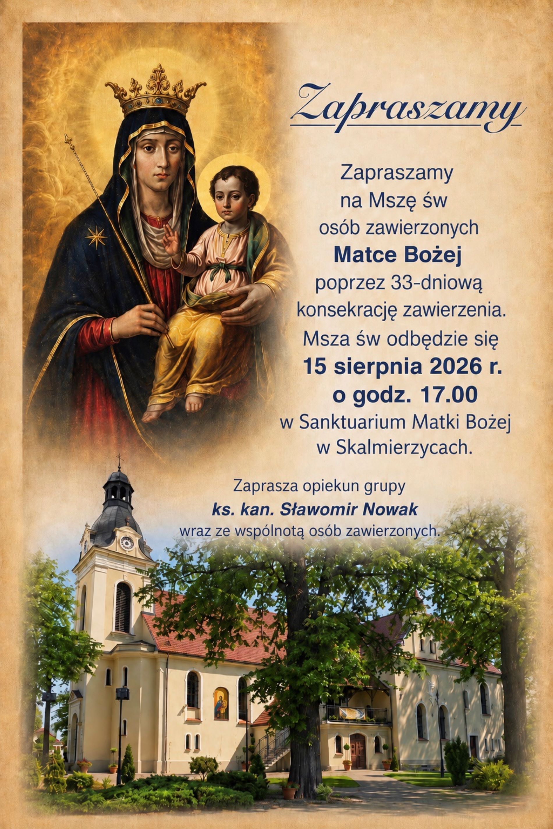 Raz zawierzone serce pozostaje przy Maryi. Zapraszamy na wspólne spotkanie i modlitwę.